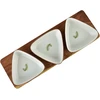 Mondex Since 1986 MODERNI VIRTUVĖS lenta su 3 trikampiais dubenėliais 9,5x4 cm (28x9,5x1,5 cm) rozmarinas 100 ml