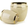 Mondex Since 1986 NEVA Komplet 2 osłonek ceramicznych 31x31x30,5cm 21x21x23cm beż+złoto
