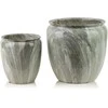 Affek Design Mondex Since 1986 NEVA MARBLE 2 keraminių užvalkalų rinkinys 30,5x30,5x30,5/20,5x20,5x23 cm