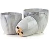 Lumarko Mondex Since 1986 NEVA MARBLE 3 keraminių užvalkalų rinkinys 25x25x21/20,5x20,5x18/16x16x15 cm