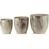 Mondex Since 1986 NEVA MARBLE 3 keraminių užvalkalų rinkinys 30,5x30,5x30,5/26x26x27/20,5x20,5x23 cm