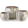 Mondex Since 1986 NEVA MARBLE KOMPLET 3 DONICZEK 37x37x29,5/28x28x24/20x20x19cm