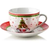Mondex Since 1986 SANTA LILA Filiżanka ze spodkiem 200ml 9x14x7cm obejma