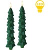 Mondex Since 1986 NIKOLAO Komplet 2 świec choinka zielonestołowe LED 5x26cm