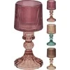 Mondex Stiklinė žvakidė LAMP, rausvos sp., 3 spalvos, 17 cm