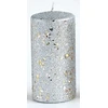 Mondex GLAMOUR NEW žvakė, didelis cilindras, 7 x 17,5 cm, parafinas, sidabrinė