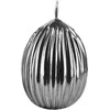 Mondex Candle CORRUGATED EGG mažas 6,5x8cm sidabrinis