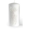 Mondex DEER ALP žvakė, didelis parafino cilindras, 7xh18cm, Baltas