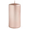 Mondex Świeca OPAL MET POŁYSK Walec średni 7x7x14cm rose auksinis parafinowa