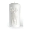 Mondex ALP DEER žvakė, vidutinio dydžio parafino cilindras, 7x7x14cm, BALTA