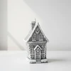 Mondex Žvakė GGERBREAD HOUSE, didelė, 11x19cm, pilkas parafinas