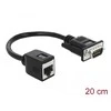 Delock serijinis RS-232/422/485 adapteris DB9 kištukas RJ45 moteriai