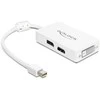 DELOCK Adapteris mini Displayport 1.1 kištukas > Displayport / HDMI / DVI lizdas pasyvus baltas