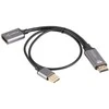 Lanberg adapter HDMI - Displayport 4K 20cm sidabrinė