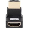 LANBERG adapter HDMI - HDMI M/F 8K kątowy góra aliuminio sidabrinė
