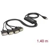 USB kabelis Delock USB-A - RS-232 1.4 m Juodas (61887)