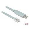 ADAPTERIS USB-A(M) 2.0->NUOSEKLIUOJU JUNGTIU RJ12 (RS-232) NA LAIDAS 500CM PILKŲ DELOCK