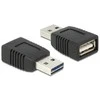 ADAPTERIS USB-A(M) 2.0->USB-A(F) EASY-USB JUODA DELOCK