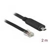 ADAPTERIS USB-C(M) 2.0->SERIAL RJ45 (RS-232) NA KABLU 200CM JUODA DELOCK