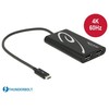 ADAPTERIS USB-C(M)->2X EKRANAS(F) NA KABLU 27CM 4K 60HZ (THUNDERBOLT 3) JUODA DELOCK