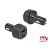 Delock automobilinis įkroviklis USB Type-C™ PD 3.0 ir USB Type-A su 63 W