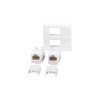 LANBERG 2xRJ45 45x45 lizdas + Keystone 2xcat. 6 UTP baltas