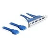 „Delock“ lizdo laikiklis USB 3.0 kontaktų antraštė 19 kontaktų 2 x vidinis > 4 x USB 3.0-A išorinis išorinis lizdas