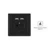 LANBERG AC-WS01-USB2-E-B AC sieninis lizdas prancūziškas su 2 prievadų USB 2,1A pakrovėju, Juodas