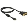 Delock Cable Micro HDMI D kištukas > DVI 24+1 kištukas 1 m