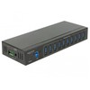 HUB USB 3.0 DELOCK 10-PORT AKTYWNY pramoninis IŠORINIS 20KV ESD JUODA