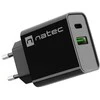 NATEC USB įkroviklis Ribera USB-A+USB-C Maitinimo tiekimas 20W juodas