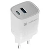 Įkroviklis - NATEC RIBERA GAN 30W USB-A + USB-C Greitas Pakrovėjas Baltas