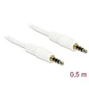 DeLOCK 83439 kabelio lizdo kištukas 3,5 mm lizdo kištukas iki 3,5 mm lizdo kištukas 0,5 m baltas