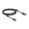 KABELIS DISPLAYPORT MINI(M) ZE ŚRUBĄ->DISPLAYPORT(M) V1.2 1M 4K JUODA DELOCK