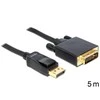 Delock kabelis Displayport 1.1 vyriškas > DVI 24+1 vyriškas pasyvus 5 m juodas