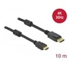 KABELIS DISPLAYPORT(M) V1.2A->HDMI(M) 10M 4K JUODA DELOCK