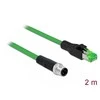 Delock tinklo kabelis M12 4 kontaktų D koduotas iki RJ45 kištuko PVC 2 m