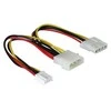 Delock maitinimo kabelis Molex 4 kontaktų (M) - Molex 4 kontaktų (F) + 4 kontaktų diskelis 0,2 m