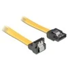 DELOCK Cable SATA 10cm geltonas žemyn/tiesus metalinis