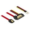 KABELIS SATA DATA III (6 GB/S) 22 PIN(F)->SATA 7 PIN(F) + FLOPPY 4 PIN(M) 30CM 5V DELOCK