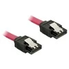 KABELIS SATA DATA III (6GB/S) F/F 100CM Z ZATRZASKAMI METALOWYMI Raudonas DELOCK