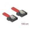 KABELIS SATA DATA III (6GB/S) F/F 100CM Z ZATRZASKAMI METALOWYMI FLEXI Raudonas DELOCK