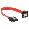 KABELIS SATA DATA III (6GB/S) F/F 20CM Z ZATRZASKAMI METALOWYMI KAMPINIS DÓŁ/PROSTO RAUDONA DELOCK