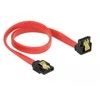 KABELIS SATA DATA III (6GB/S) F/F 30CM Z ZATRZASKAMI METALOWYMI Raudonas DELOCK