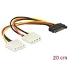 Delock Cable Power SATA 15pin > 2x 4pin Molex lizdas 20cm
