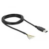 KABELIS USB-A 2.0(M)->SERIAL TTL 3.3V 1.8M JUODA DELOCK
