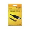 KABELIS USB-A 2.0(M)->SERIAL TTL 3.3V 1.8M JUODA DELOCK