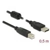USB kabelis Delock USB-A - USB-B 0,5 m Juodas (84894)