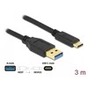 Delock SuperSpeed USB (USB 3.2 Gen 1) kabelis Type-A į USB Type-C™ 3 m