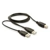 LAIDAS USB-A(M)+MAITINIMO USB-A(M)->USB-B(M) 2.0 1.8M JUODA DELOCK